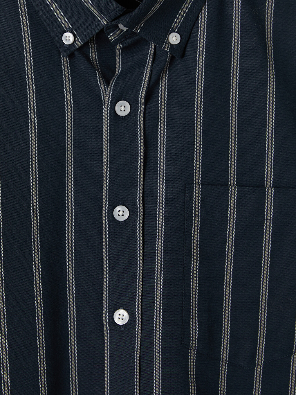 Regular Fit Long Sleeve Striped Men's Shirt-5