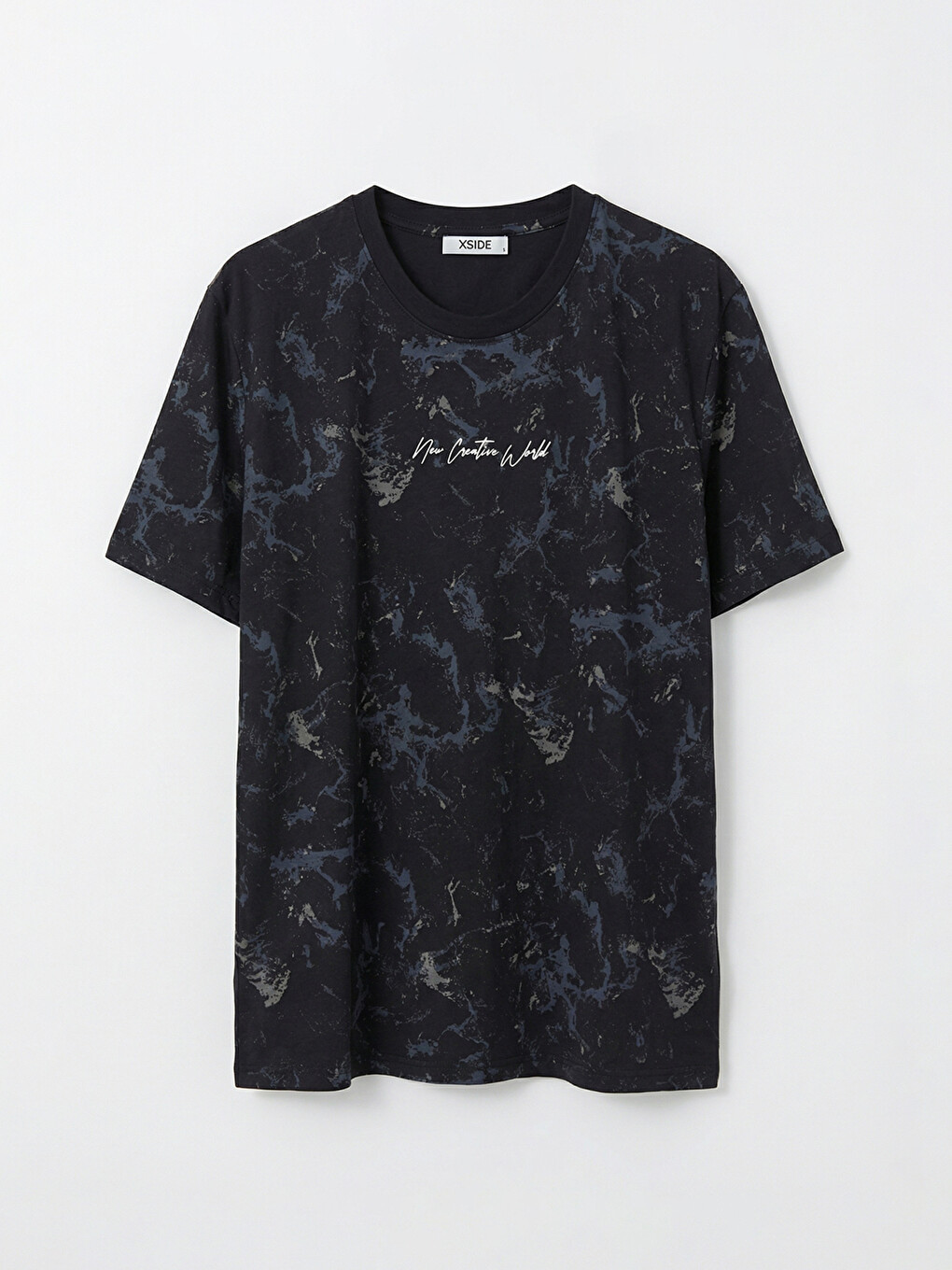 Crew Neck Short Sleeve Printed Combed Cotton Men's T-shirt-4