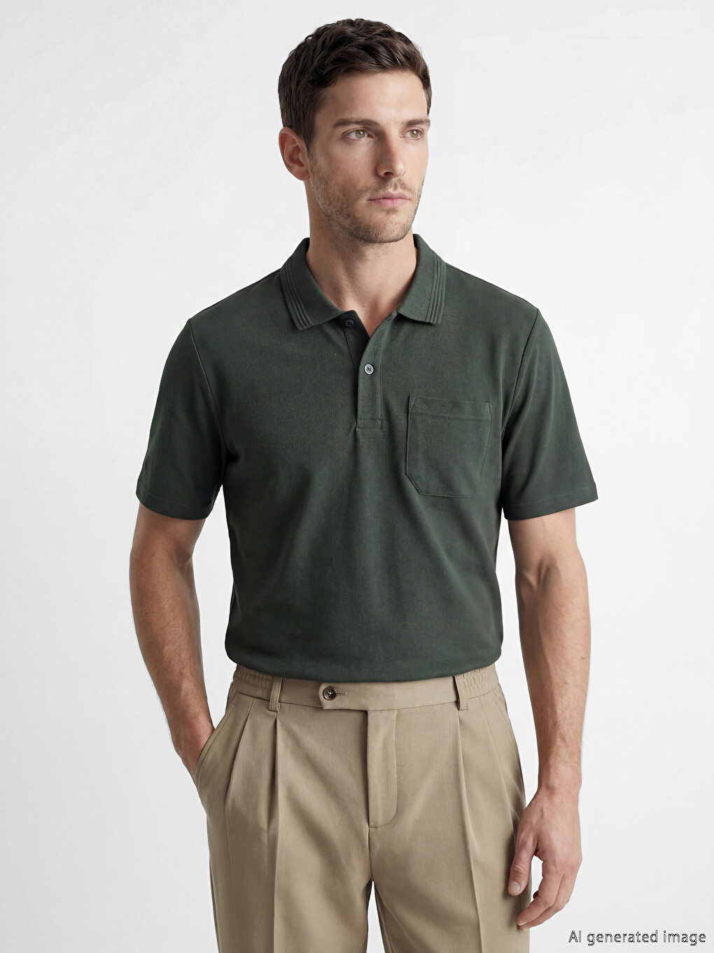 T-shirt Polo Me Mëngë Të Shkurtra Prej Pëlhure Pike Për Burra