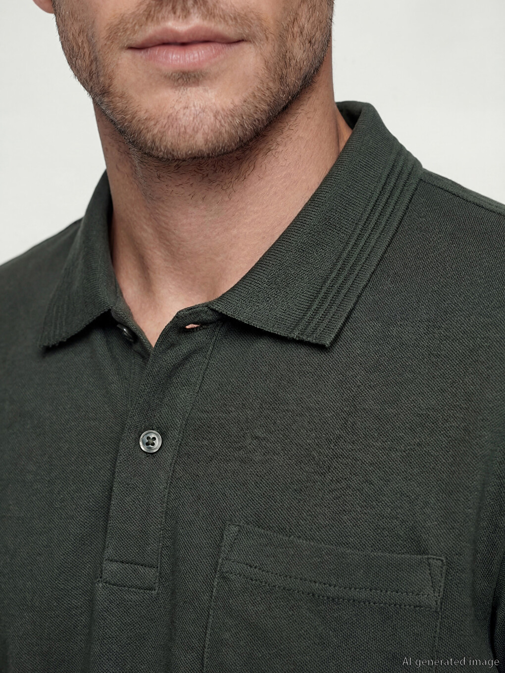 T-shirt Polo Me Mëngë Të Shkurtra Prej Pëlhure Pike Për Burra-2