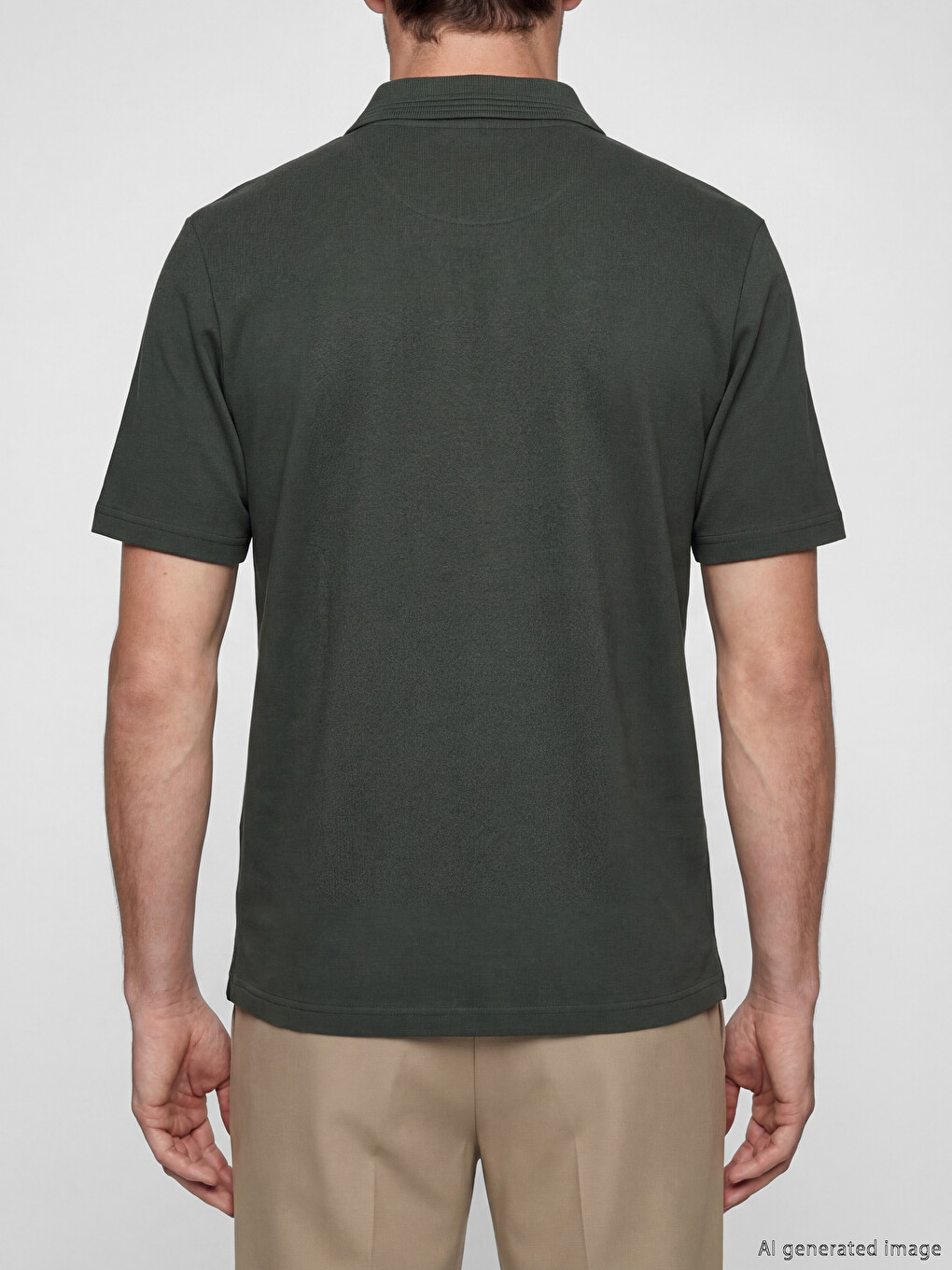 T-shirt Polo Me Mëngë Të Shkurtra Prej Pëlhure Pike Për Burra-3