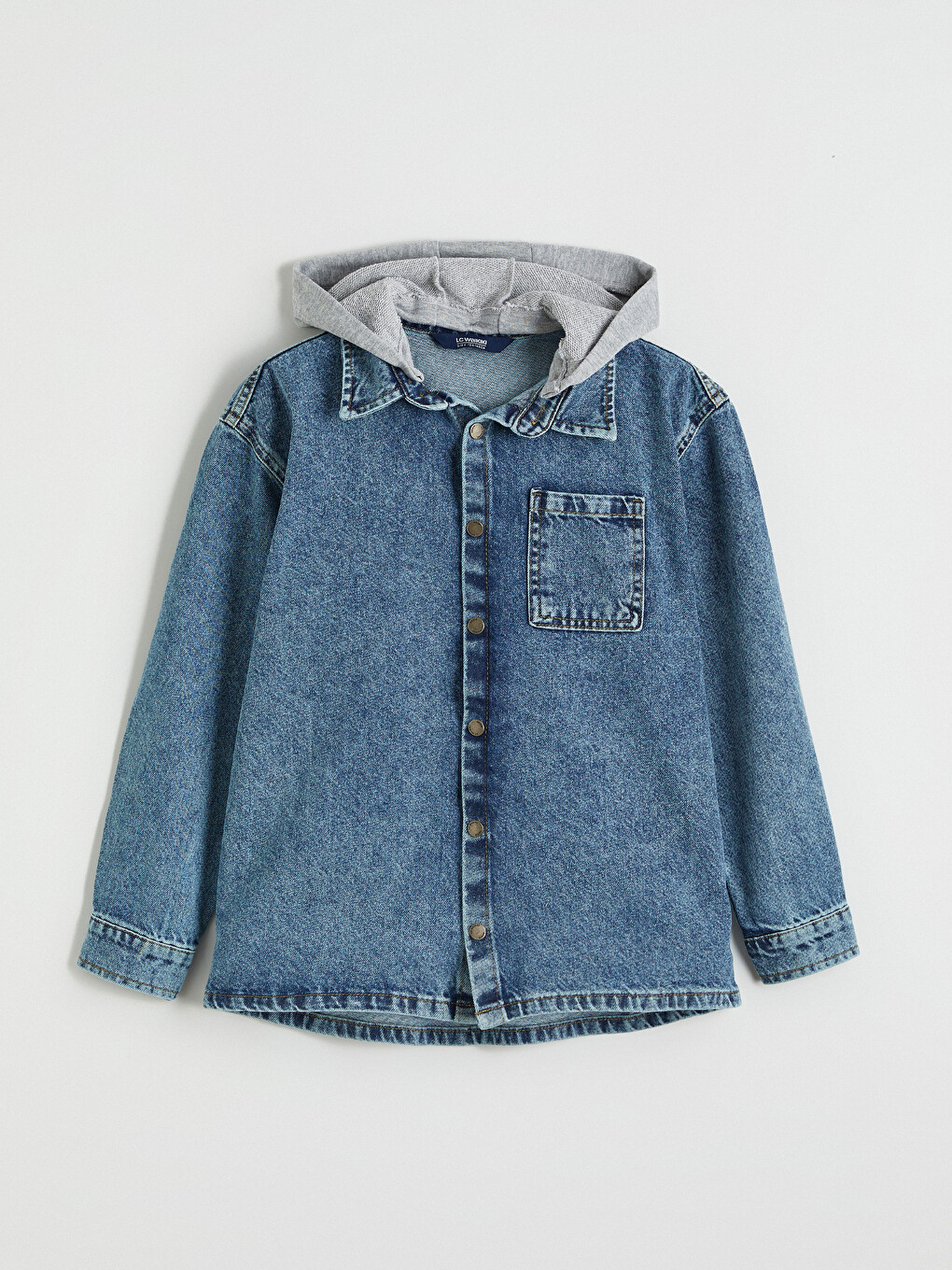 Hooded Boys' Denim Shirt-2