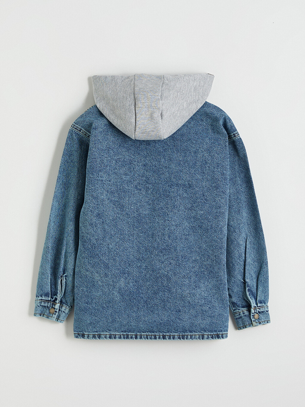 Hooded Boys' Denim Shirt-4