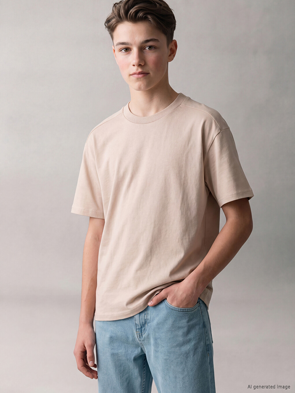 Adjustable Elastic Waist Boys' Jeans-1
