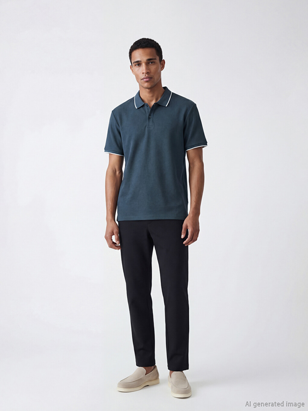 Polo-kragen Kurzarm Herren T-shirt-1