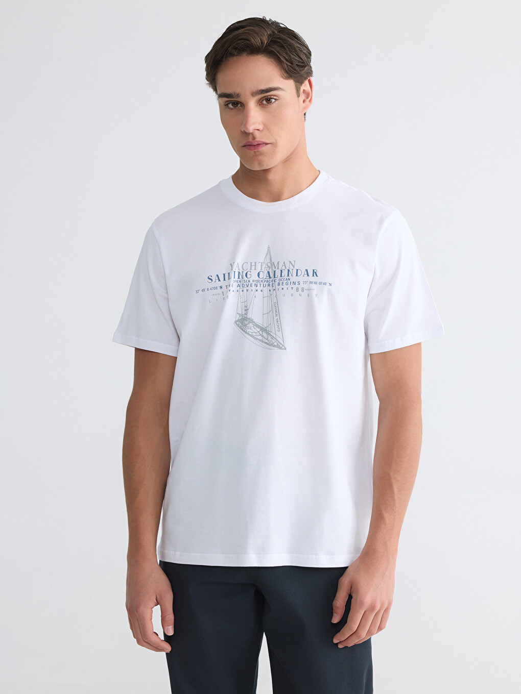 Crew Neck Short Sleeve Printed Men's T-shirt