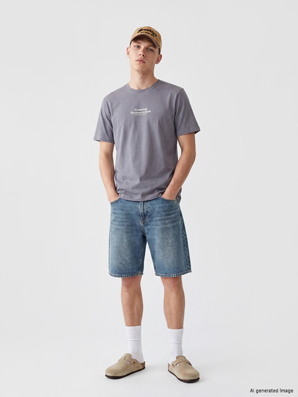 Crew Neck Short Sleeve Printed Combed Cotton Men's T-shirt-1