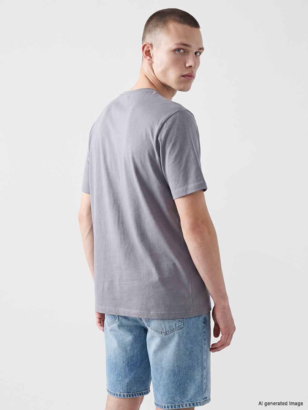Crew Neck Short Sleeve Printed Combed Cotton Men's T-shirt-3