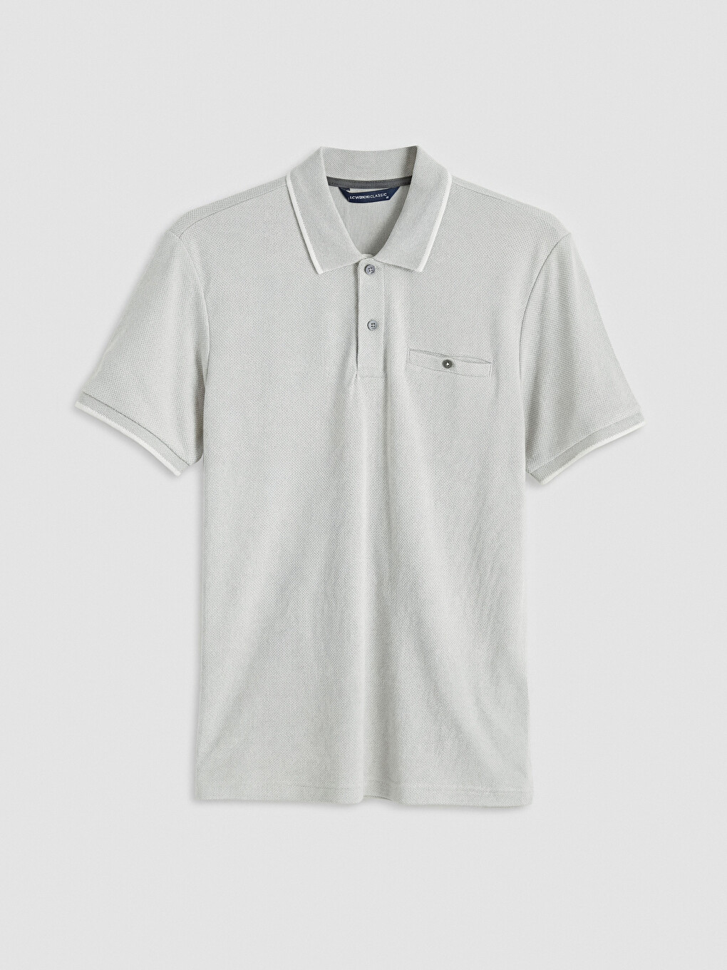 Polo Neck Mercerized-look Men's T-shirt-4