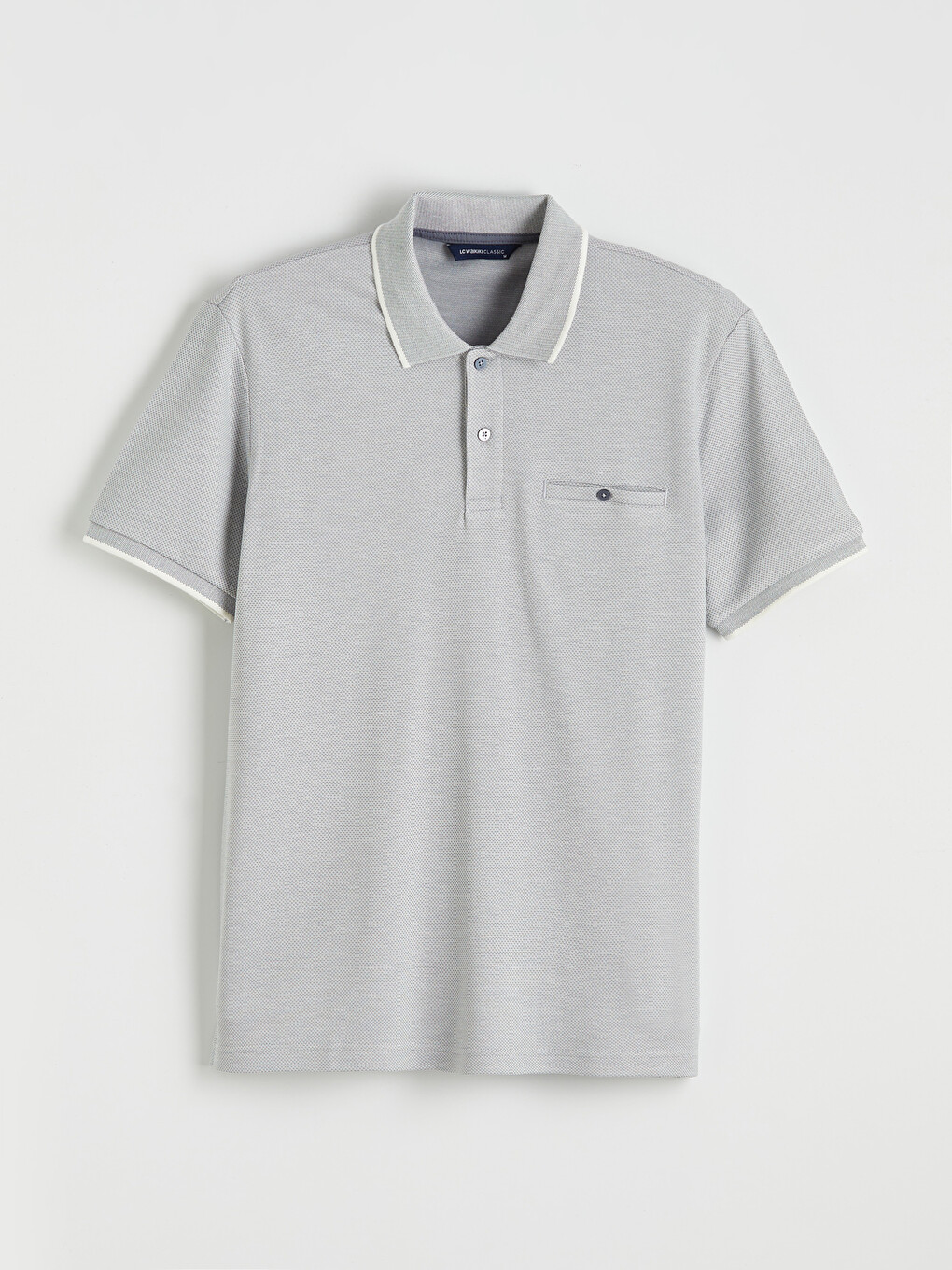 Polo Neck Mercerized-look Men's T-shirt-6