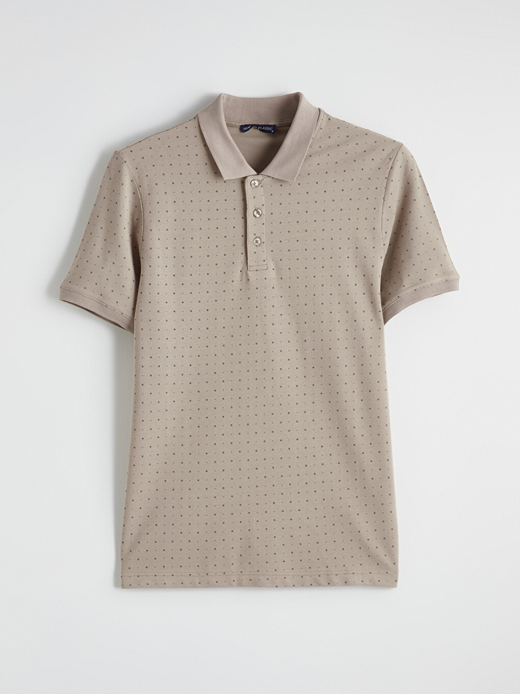 Polo Neck Short Sleeve Patterned Pique Men's T-shirt-4