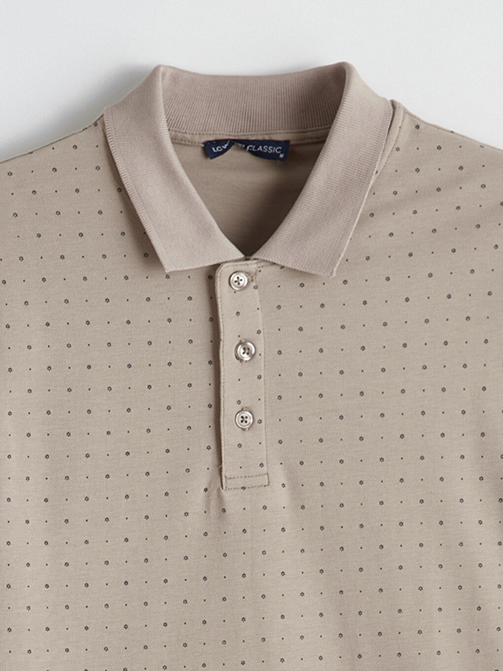 Polo Neck Short Sleeve Patterned Pique Men's T-shirt-5