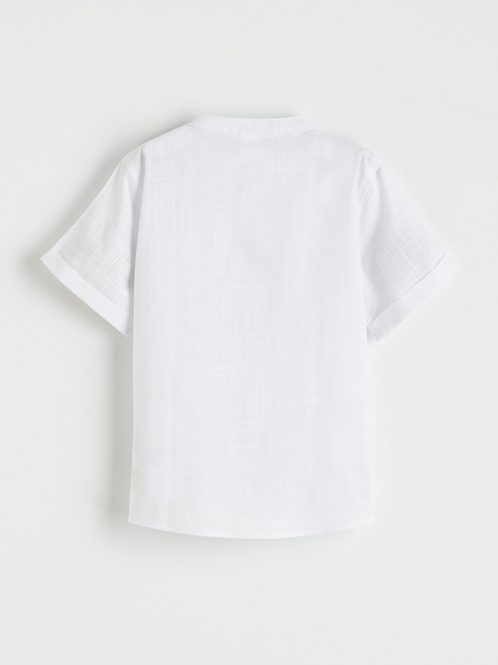 Grandad Collar Poplin Boys' Shirt-2