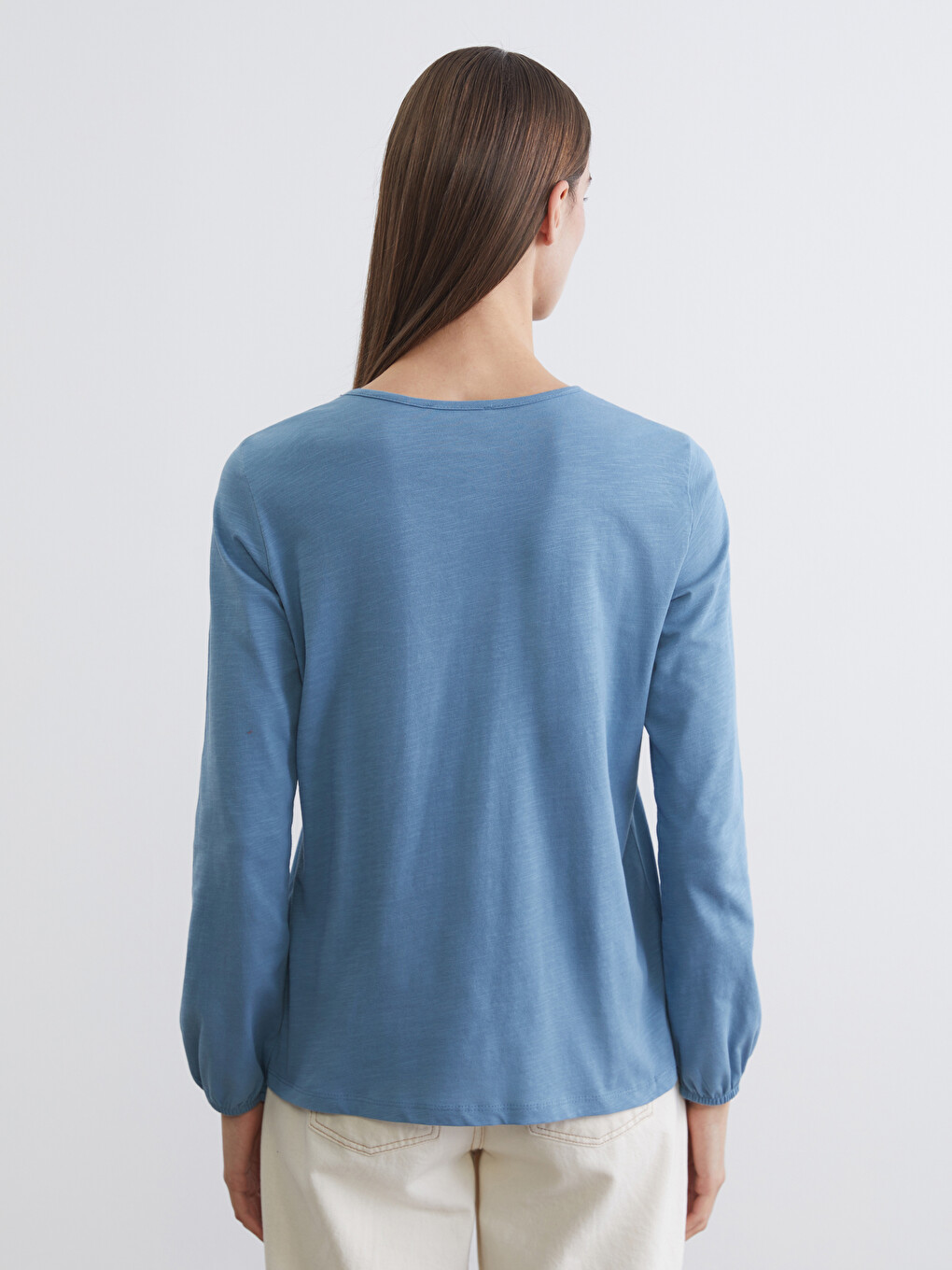 Crew Neck Embroidered Blouse-4