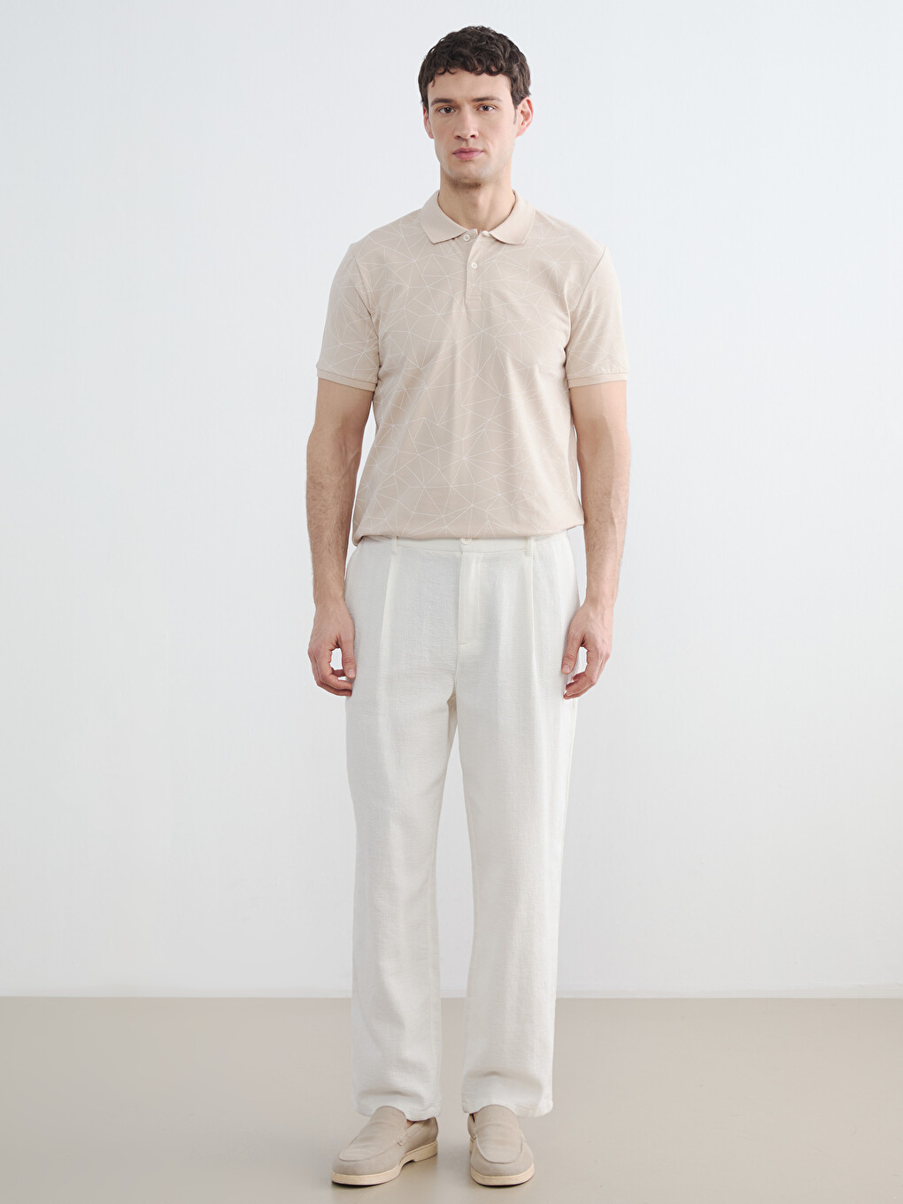 Polo Neck Short Sleeve Men's T-shirt-1