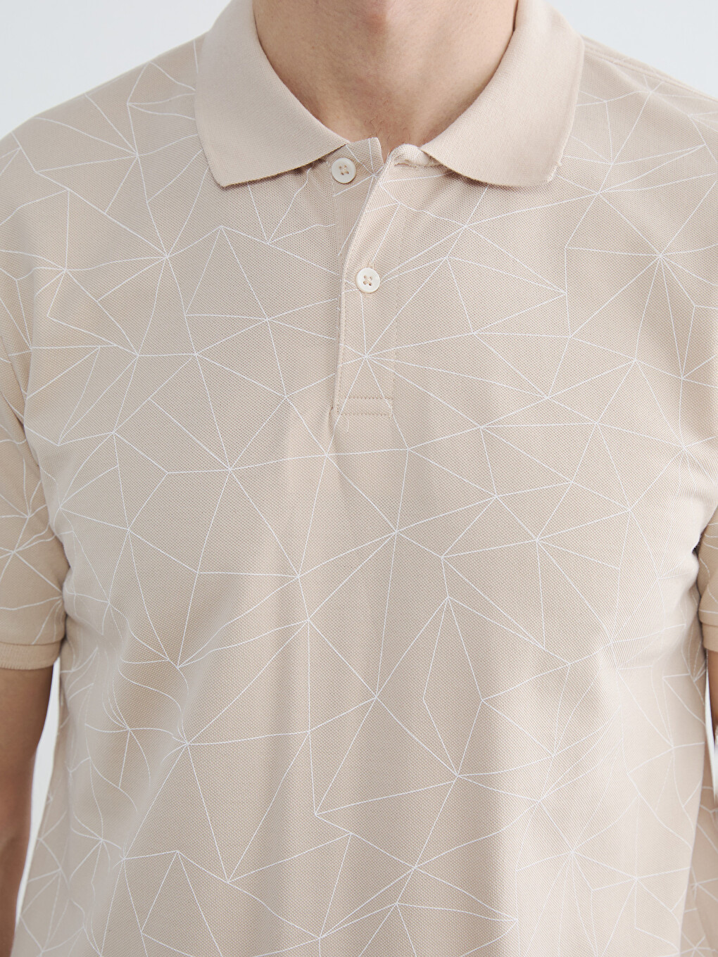 Polo Neck Short Sleeve Men's T-shirt-2