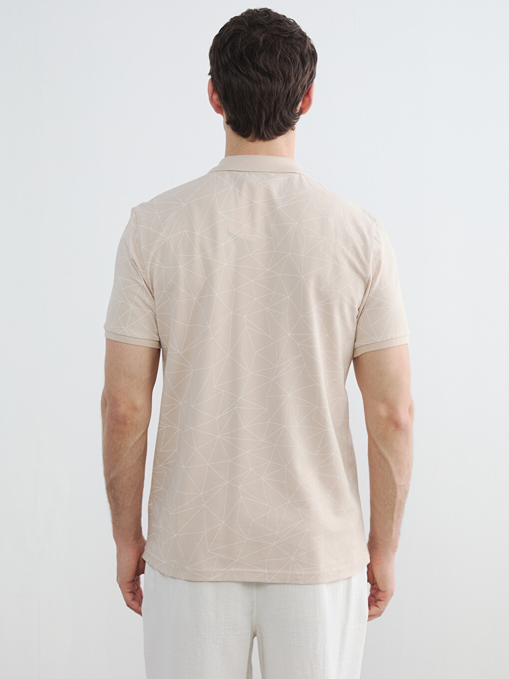 Polo Neck Short Sleeve Men's T-shirt-3