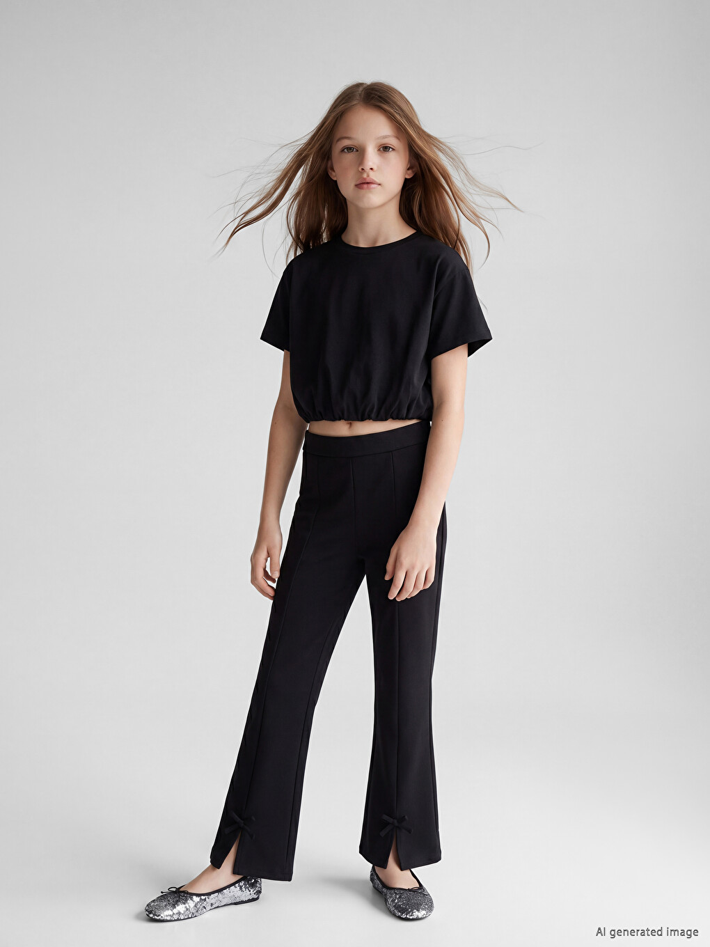 Elastic Waist Flare Girls' Leggings