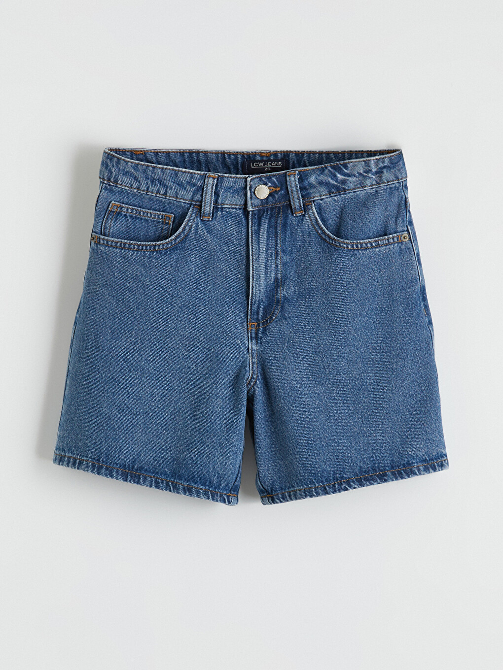 İndigo Standart Fit Kadın Jean Şort-4