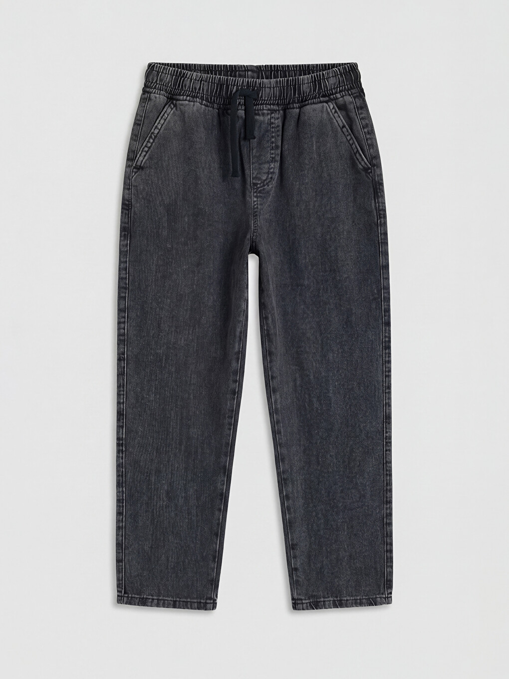 Antrasit Beli Lastikli Erkek Çocuk Jean Pantolon-2