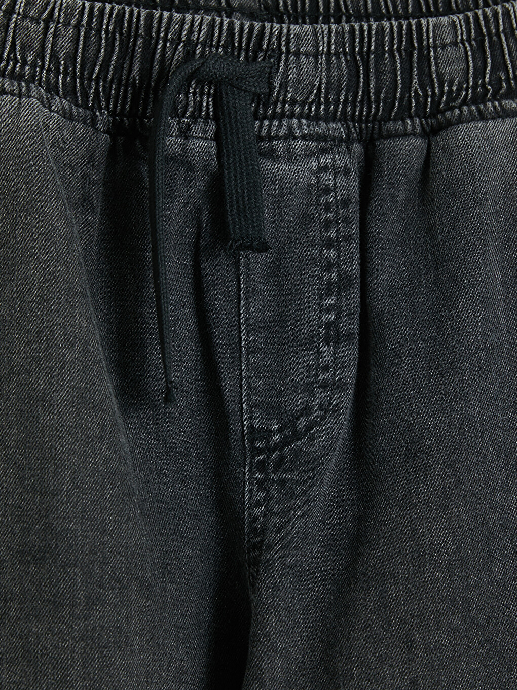 Antrasit Beli Lastikli Erkek Çocuk Jean Pantolon-4