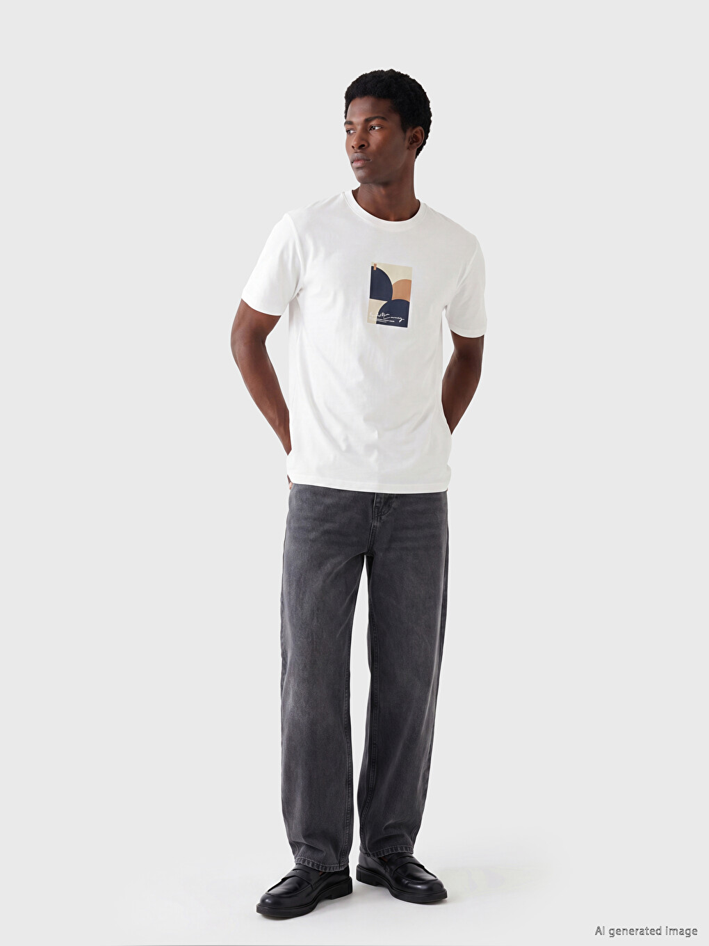 Crew Neck Printed Jersey Men's T-shirt-1