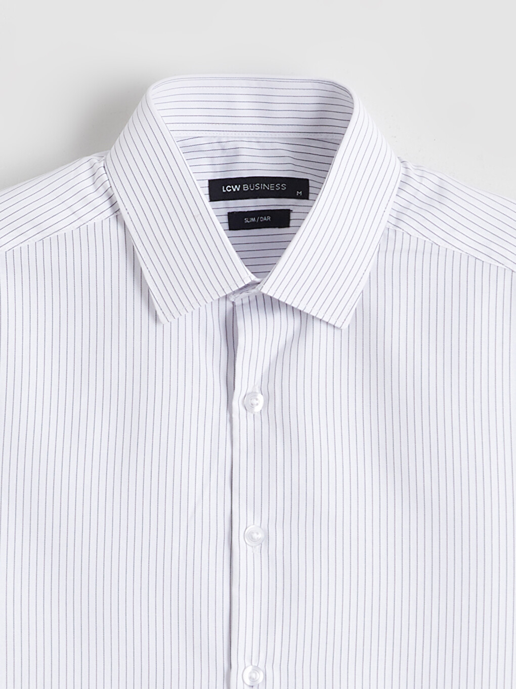 Slim Fit Long Sleeve Striped Poplin Men's Shirt-4