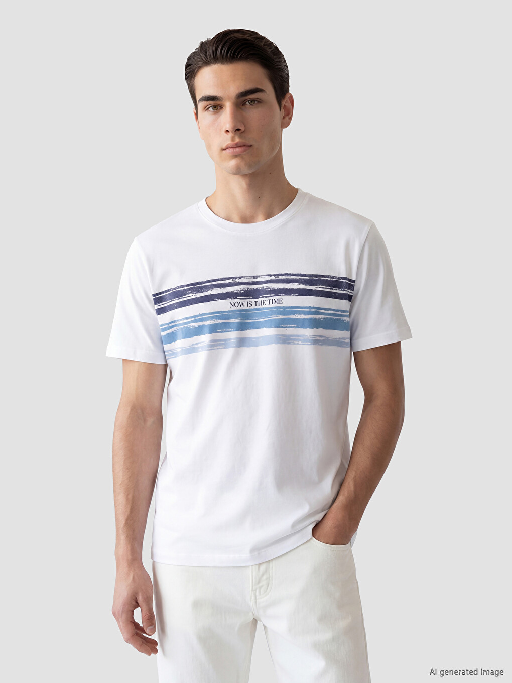 Crew Neck Printed Jersey Men's T-shirt