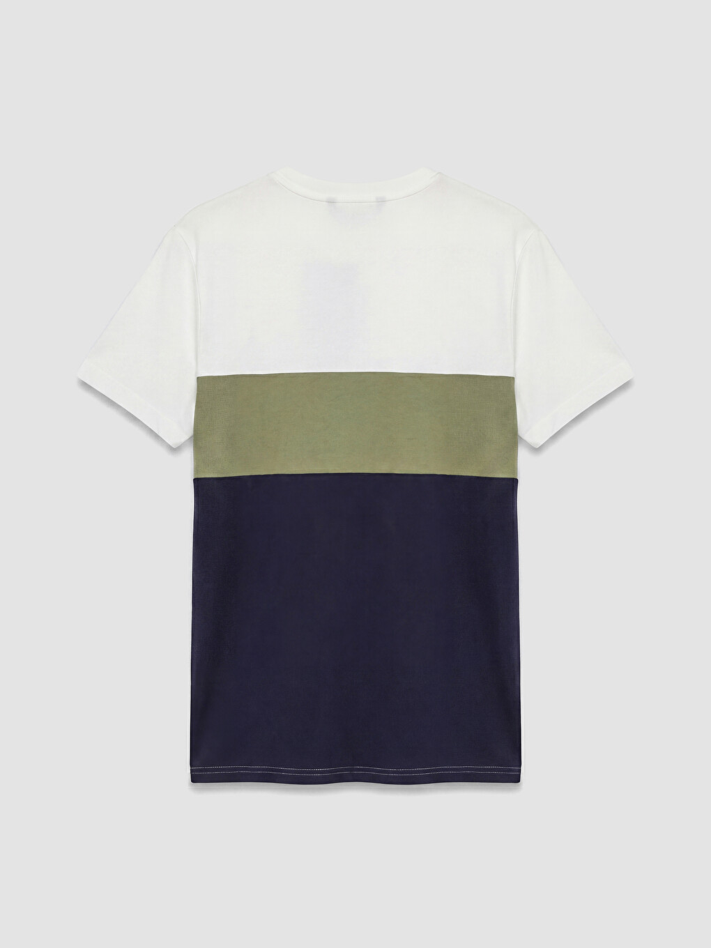 T-shirt Për Burra Me Jakë Të Rrumbullakët, Me Blloqe Ngjyrash, Nga Pëlhurë Penje-6
