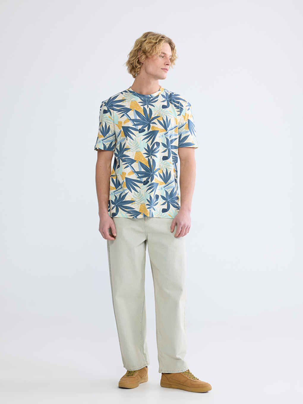 Crew Neck Printed Jersey Men's T-shirt-1