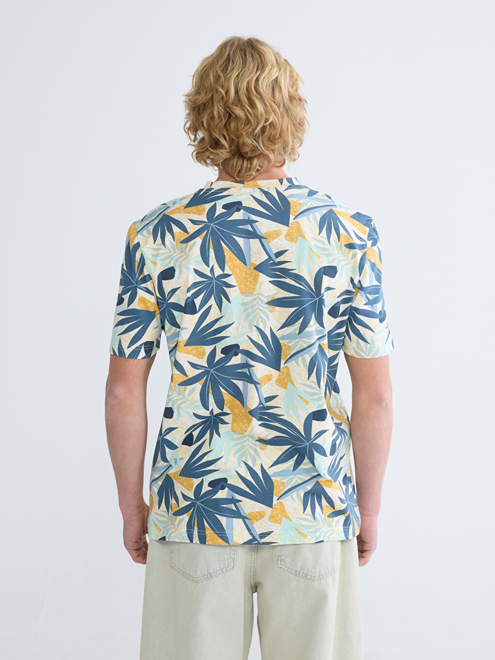 Crew Neck Printed Jersey Men's T-shirt-3