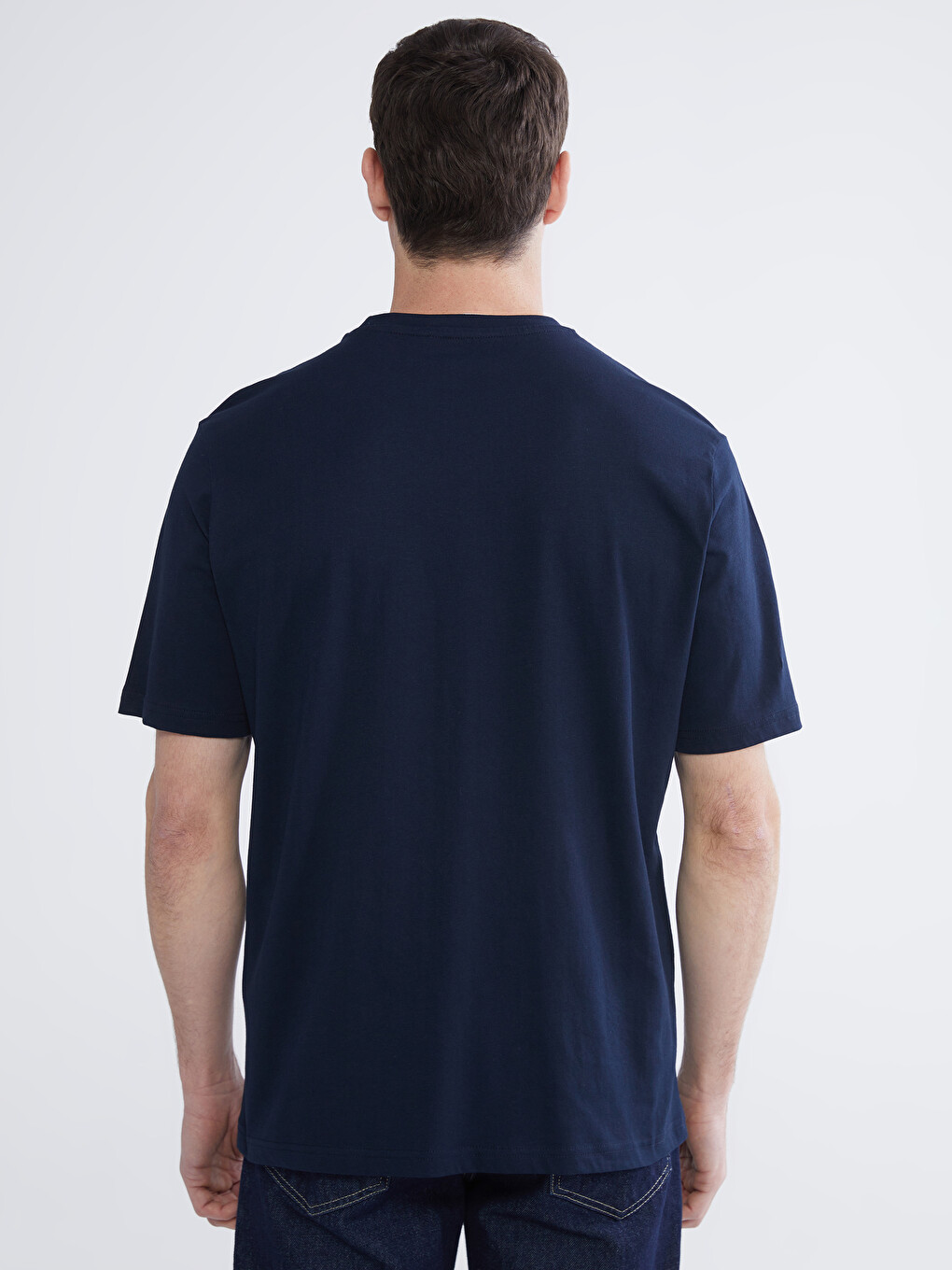 Crew Neck Short Sleeve Printed Combed Cotton Men's T-shirt-3