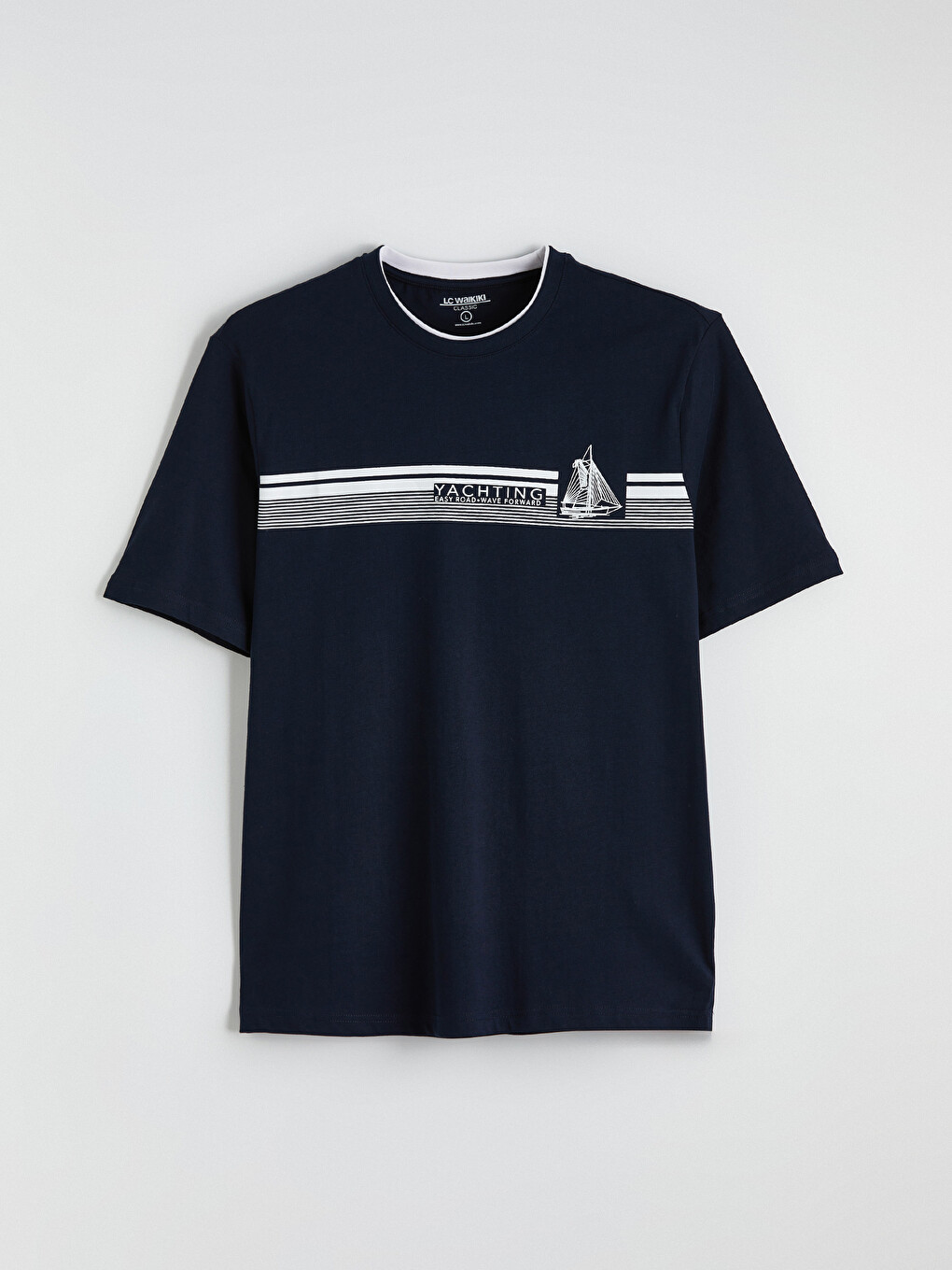 Crew Neck Short Sleeve Printed Combed Cotton Men's T-shirt-4