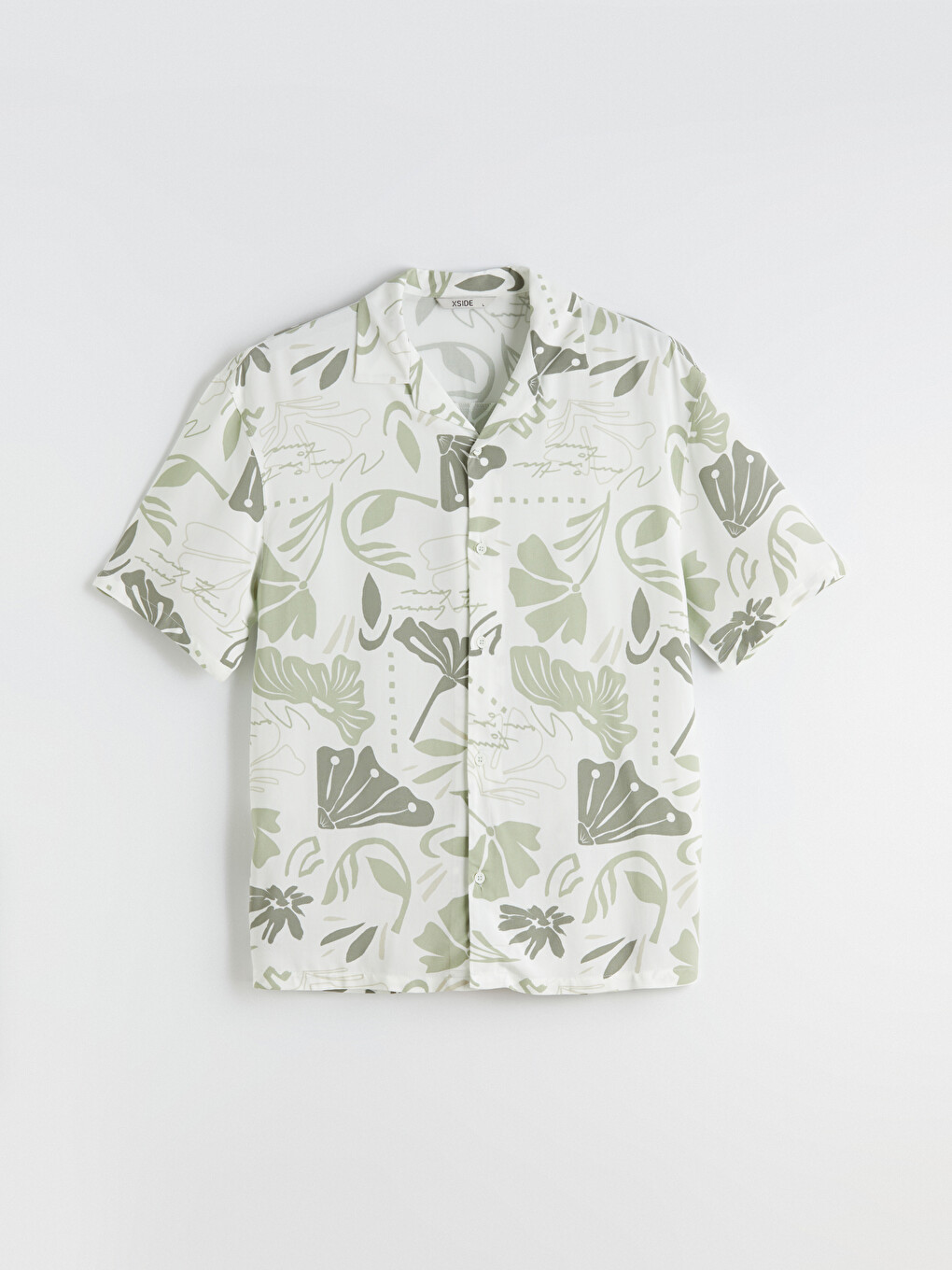 Loose Fit Short Sleeve Patterned Viscose Men's Shirt-4