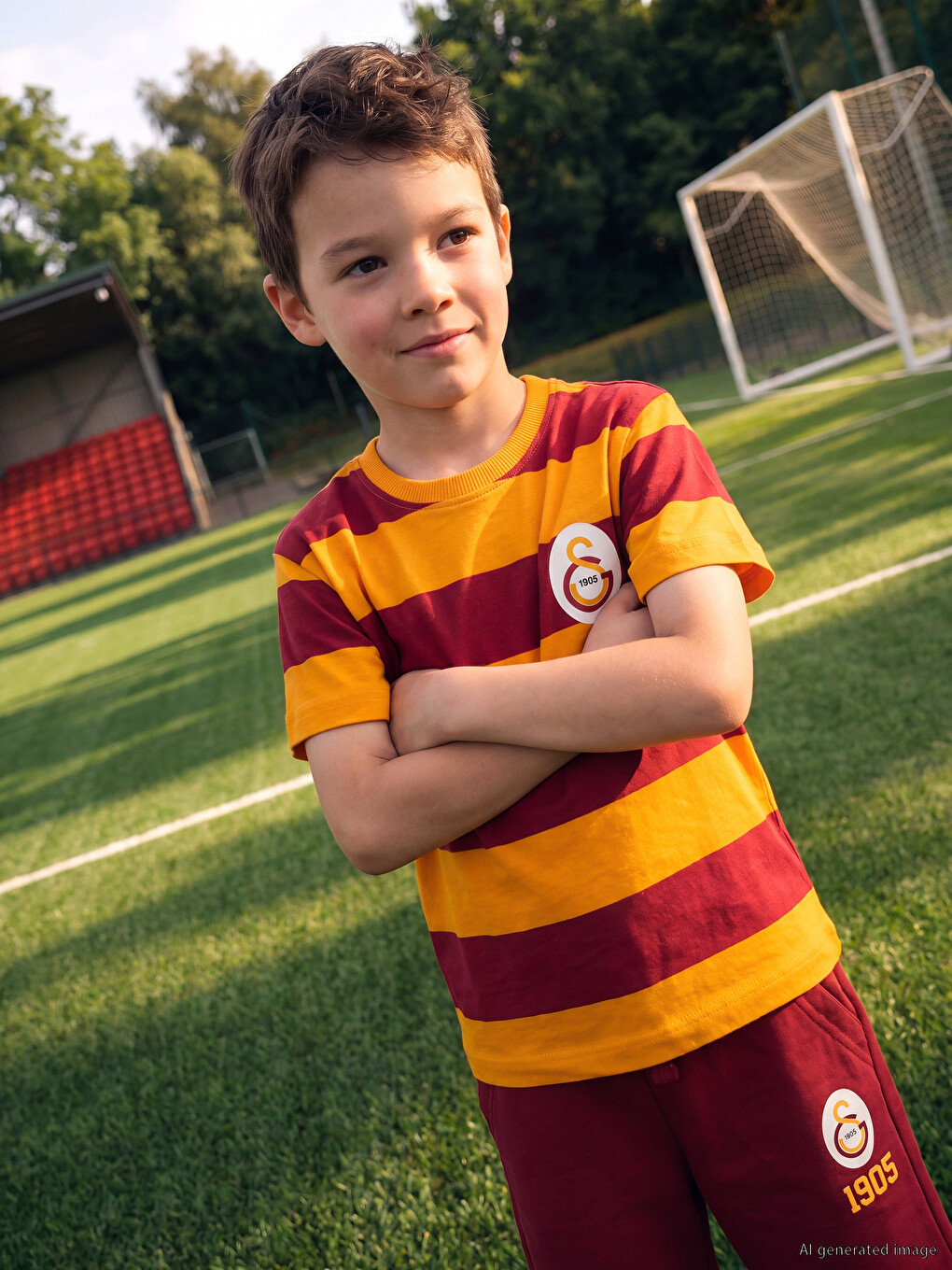 Kırmızı Galatasaray Baskılı Erkek Çocuk Tişört