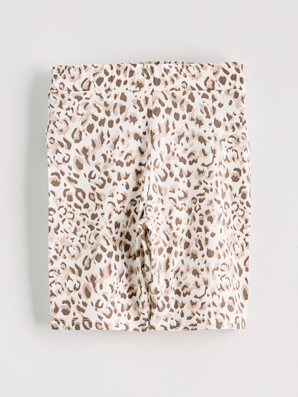 Elastic Waist Leopard Print Girls' Short Leggings-1