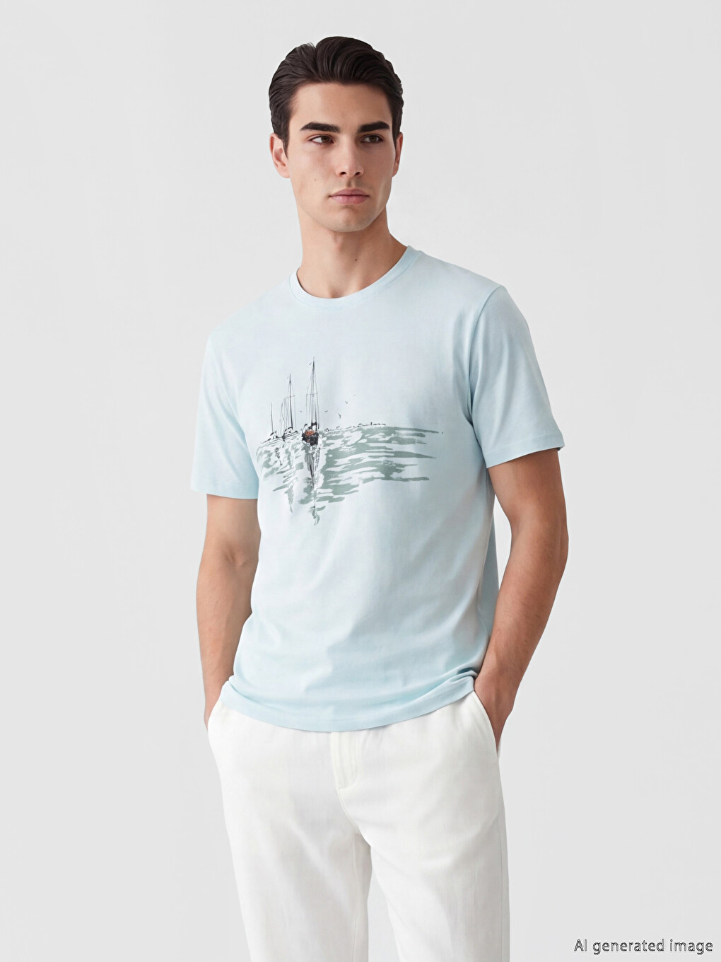 Crew Neck Printed Jersey Men's T-shirt-1
