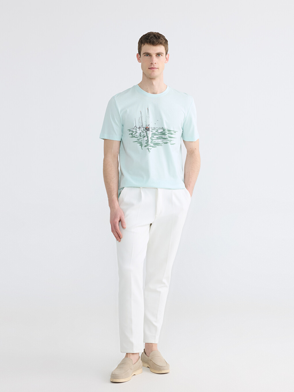 Crew Neck Printed Jersey Men's T-shirt-3