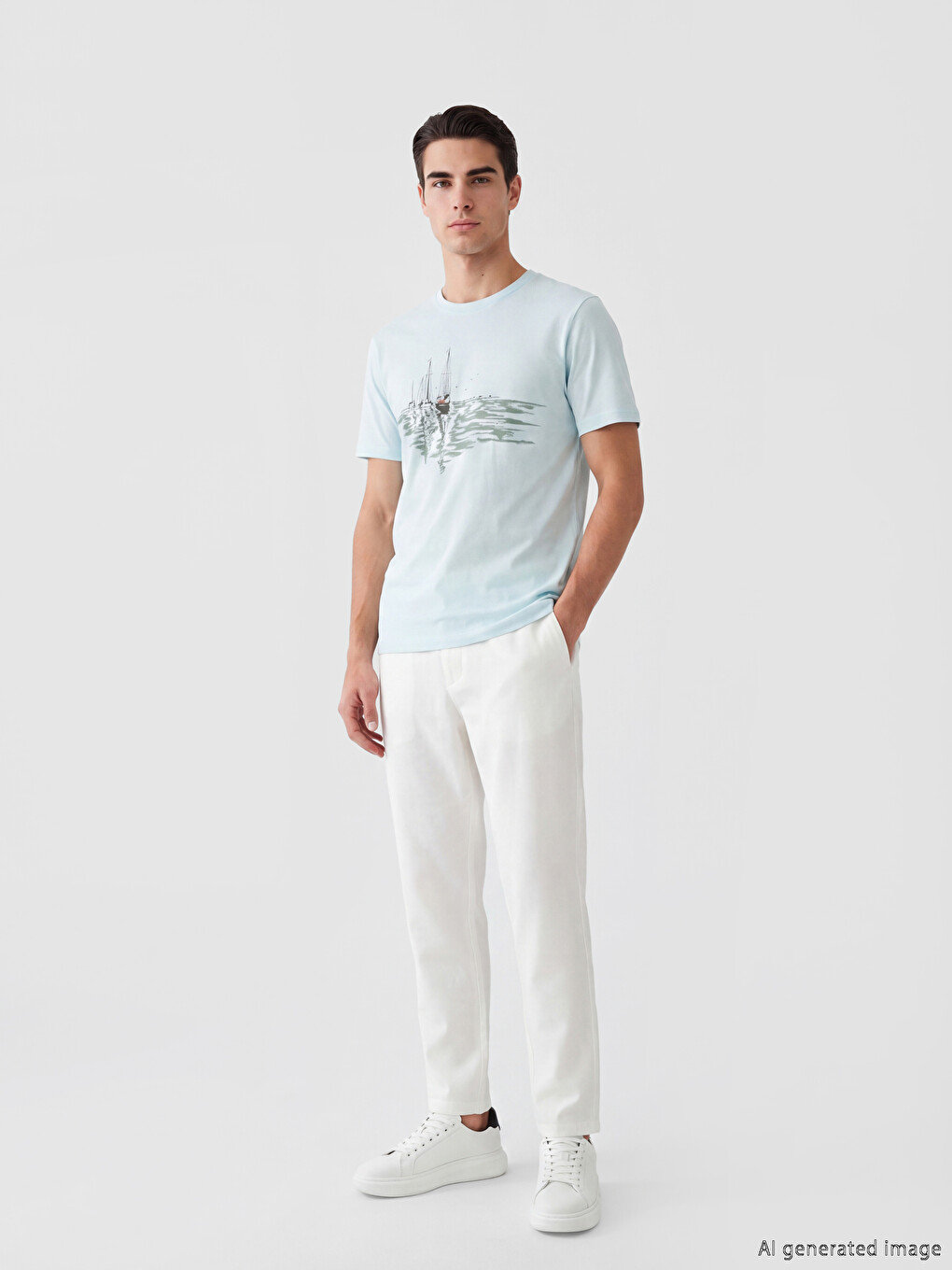 Crew Neck Printed Jersey Men's T-shirt-2