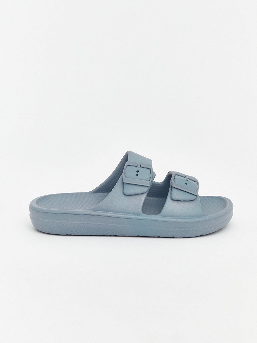 Buckle Detailed Double Strap Boys' Slipper-1