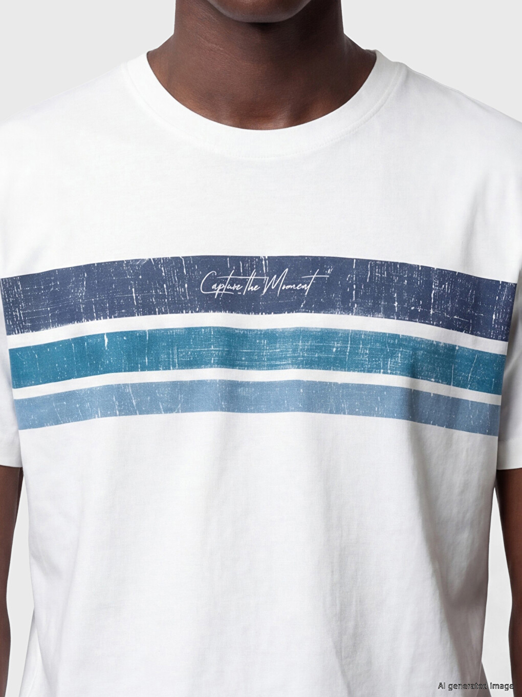 Crew Neck Striped Jersey Men's T-shirt-2