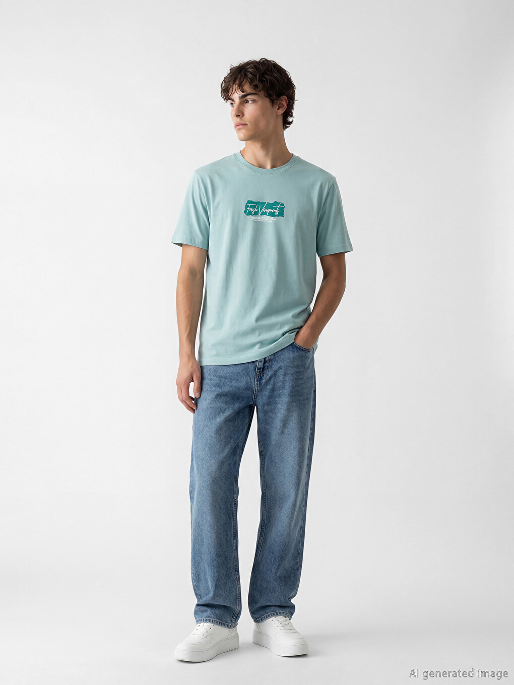 Crew Neck Printed Jersey Men's T-shirt-1
