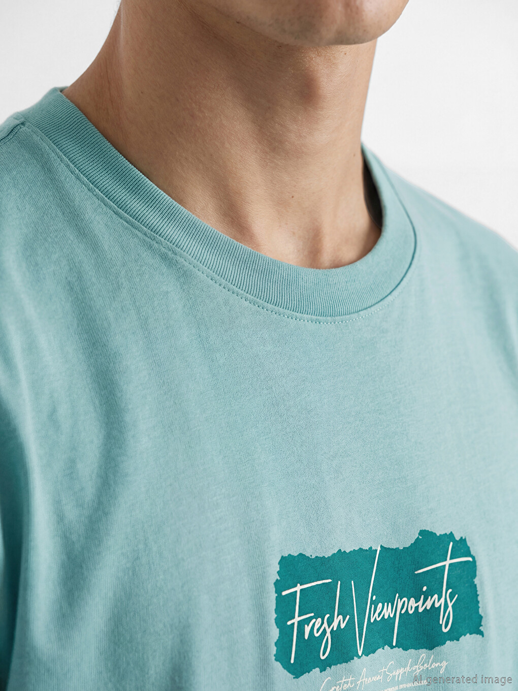 Crew Neck Printed Jersey Men's T-shirt-2