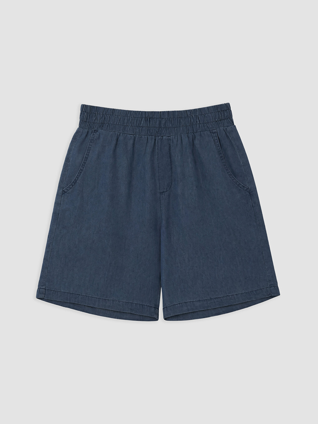 Pantaloni Scurți Din Denim Cu Talie Elastică Pentru Femei