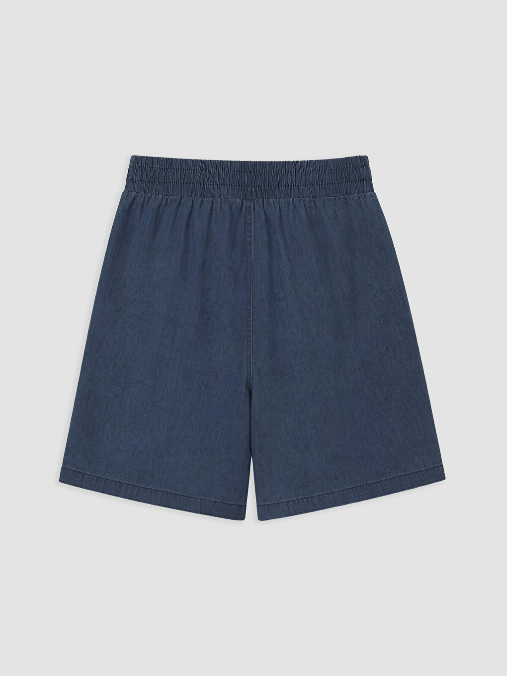 Pantaloni Scurți Din Denim Cu Talie Elastică Pentru Femei-1