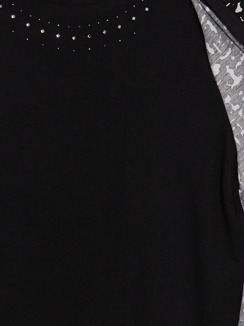 Crew Neck Rhinestone Embellished Women's Blouse-7