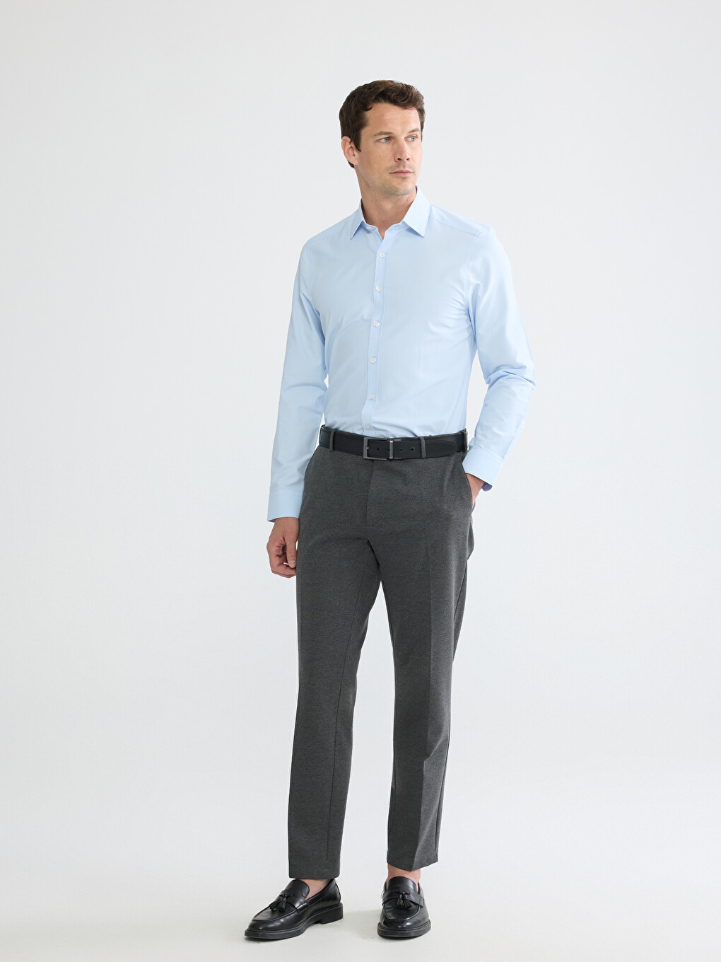 Chemise Popeline Manches Longues Svelte Pour Hommes-3