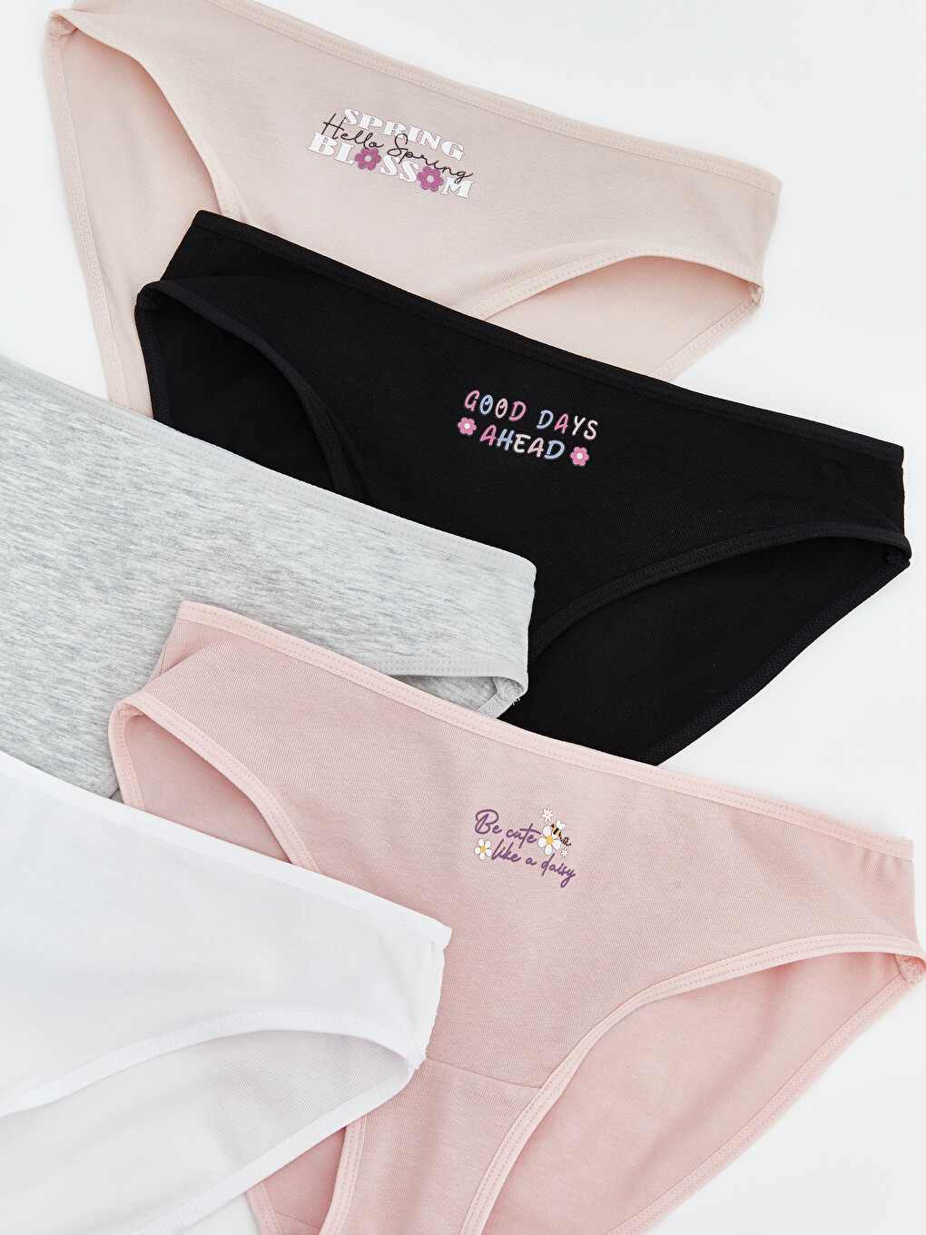 Pembe Baskılı Bikini Külot 5'li-2