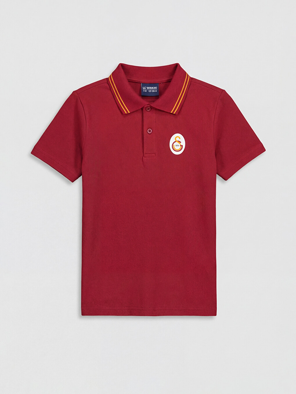 Kırmızı Polo Yaka Galatasaray Baskılı Erkek Çocuk Tişört-1