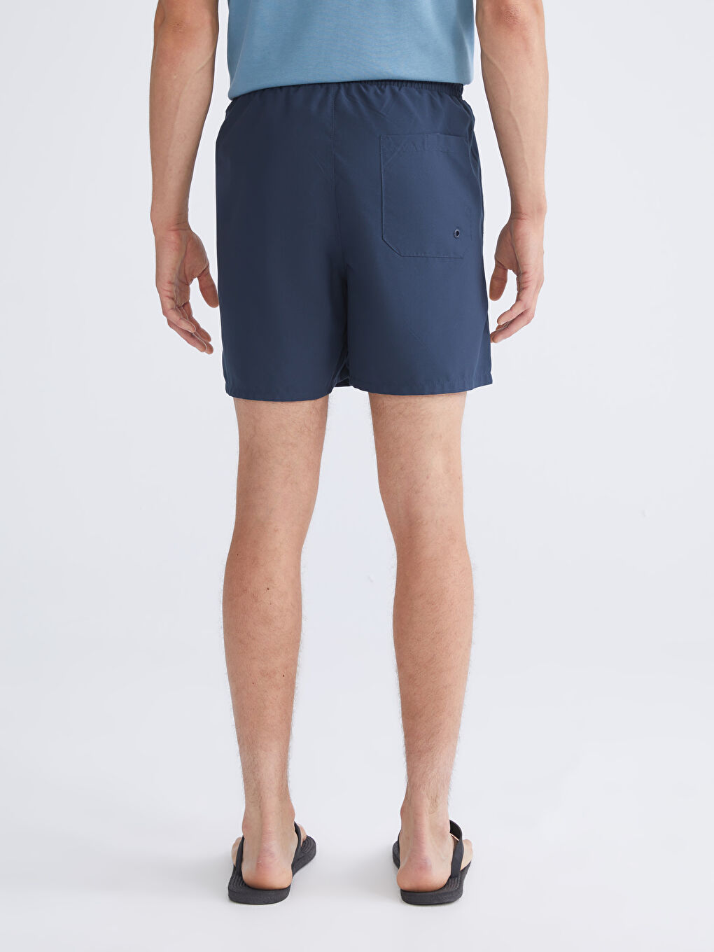 Lacivert Kısa Boy Sünger Bob Baskılı Erkek Deniz Şortu-3